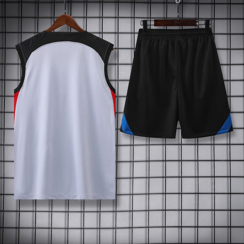 Kit Treino Barcelona 23/24 Nike - Branca com Preto